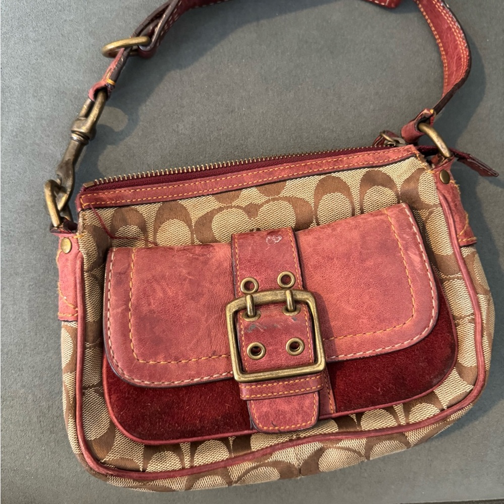 Coach Stylish Red and Brown Women's Bag